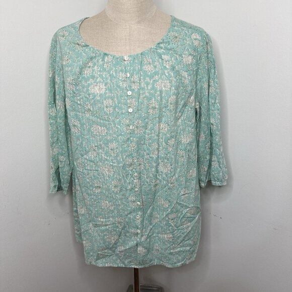 J. Jill Mint Green Floral Tunic - Picture 1 of 9